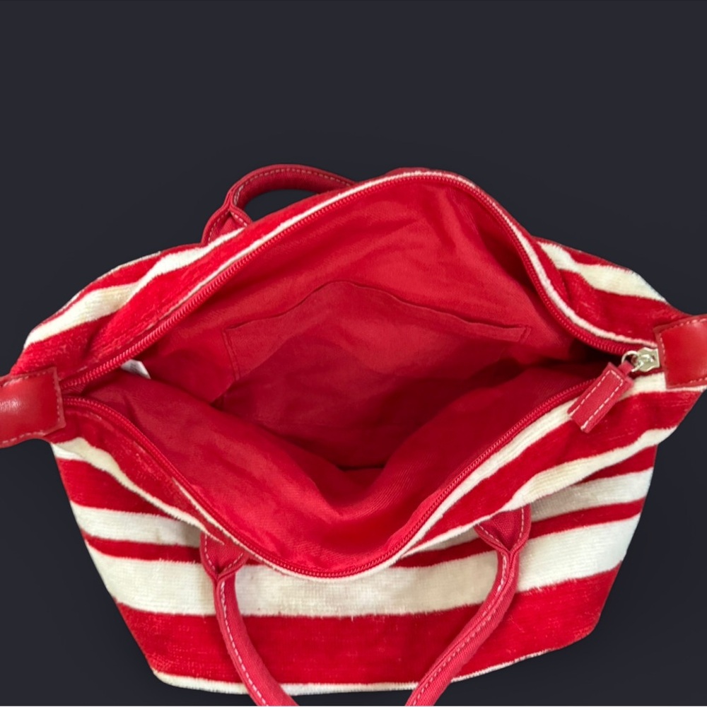 Nautical Red and White Striped Tote with Sturdy Handles